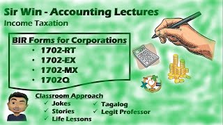 Lecture 13 BIR Tax Forms for Corporations Taxation for Corporation Income Taxation [upl. by Aitram]