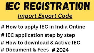 How to apply for import export code online in India  IEC code apply online in hindi  IEC 2024 [upl. by Ameg]