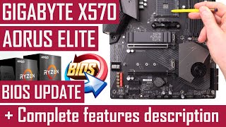 Gigabyte X570 Aorus Elite  Complete features description amp How to update BIOS using QFlash Plus [upl. by Newo]