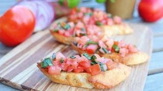 Italian Bruschetta Recipe  GetFitWithLeyla [upl. by Yadsendew]