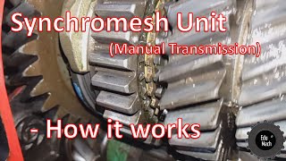 Synchromesh unit Manual Car Transmission  How it works [upl. by Bartolemo669]