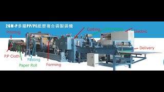 Fourcolor printing  fourlayer paper  horizontal pasting  gluing bag making machine [upl. by Aleak]