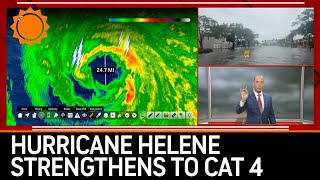 CAT 4 Hurricane Helene With Lightning in Eye on Radar [upl. by Thomasine]