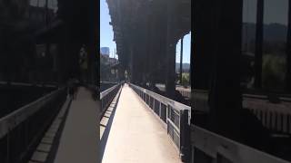 Biking across the Steel Bridge Portland Oregon  September 23 2023 [upl. by Nybor]