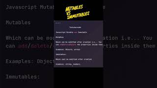 Immutable vs Mutable in JavaScript [upl. by Ielirol]