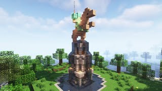 Minecraft  How to build the Fountain with a Statue  Tutorial [upl. by Tolkan]