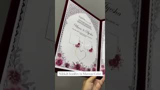 Nikkah booklet in maroon color customtrove wedding nikkahbooklet weddingbook [upl. by Blaire]