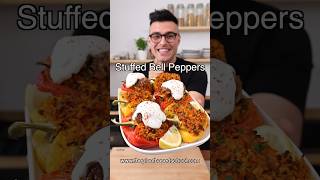 Stuffed Bell Peppers with rice and lentils healthy dinner idea [upl. by Goodman108]