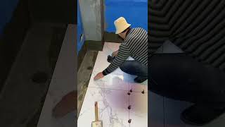 Tile Installation Proses construction fyp fypシ゚viral fypshort short [upl. by Yevette]