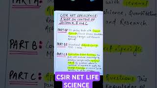 CSIR NETLIFE SCIENCE PAPER SECTIONS AB and C Question content naturalscience csirnet paper [upl. by Crichton]