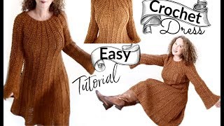 Pumpkin Spice Fall Dress Crochet Tutorial [upl. by Akehsal751]