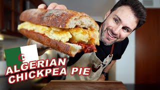 COOKING ALGERIA Karantika Algerian Chickpea Pie 🇩🇿 [upl. by Gittle592]