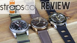 StrapsCo Review  3 Varieties  Vintage Leather Rally Rubber amp NATO [upl. by Arahs174]