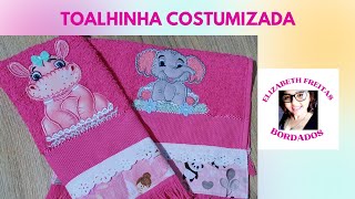 BORDADO TOALHINHA INFANTIL ElizabethFreitasBordados [upl. by Kcirret73]