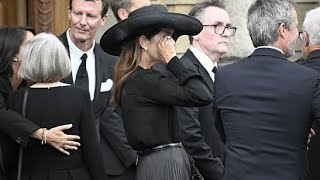 Queen Mary is TEARY as she joins other royals to bid farewell to a loved onedanishroyals queenmary [upl. by Sherj730]