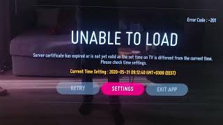 5 Ways To Fix LG TV Error Code 201  Server Certificate has expired  Unable to load [upl. by Lleihsad]