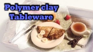 Polymer clay tableware Plate bowl amp teacup  Tutorial [upl. by Bogosian]