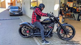 HarleyDavidson Breakout first Ride after Customizing El Shawish from Germany [upl. by Kirtap]