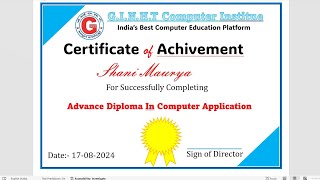 Ms word me certificate banana shikhe How to make a certificate in ms word like Computerphile [upl. by Yrogiarc]