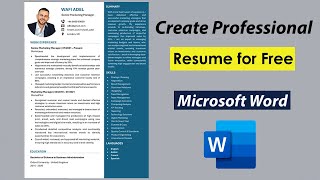 Create Best Resume for Free  Best Resume Format for Job 2024  Microsoft Word [upl. by Delacourt]