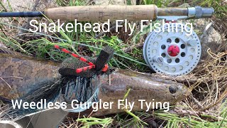 Weedless Gurgler Fly Tying amp Field Test  Snakehead Fly Fishing [upl. by Arihaj]