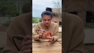 Poor girl build bracelet for Gradma 🚗😭 mini wood toy woodworking art skillwood hand shorts [upl. by Brechtel]