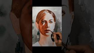 A pretty girl face portrait 😉art painting painting sketch artdrawing shorts short [upl. by Yesor52]