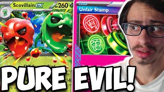 Scovillan ex amp Unfair Stamp Is A PURE Evil Combo Stronger Hand Lock Deck PTCGL [upl. by Aral33]