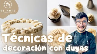 ✨Aprende a decorar tus pasteles con estas técnicas de decoración con duyas ✨ [upl. by Yllatan]