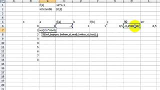 Analyse numérique  calcul de racine par méthode dichotomie excel [upl. by Gard]