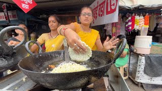 Madhura ji from Kolhapur Serves Biggest Sabudana Vada  Indian Street Food [upl. by Micah]