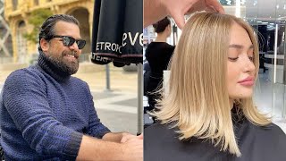 Mounir Salon Hair Coloring amp Balayage Transformation Videos  Mounir Hair Coloring and Cutting [upl. by Clare740]