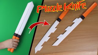 Origami Puzzle Knife  How to make paper ninja double knife [upl. by Carey]