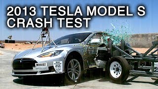 2013 Tesla Model S  Side Crash Test by NHTSA [upl. by Tebor589]