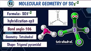 molecular geometry of so32 sulphite ion l so32 geometry and shapebond anglehybridization l [upl. by Sugihara]