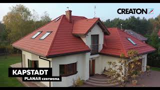 🏠 Realizacja  Płaska dachówka cementowa CREATON KAPSTADT PLANAR czerwona [upl. by Cott]