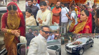 Super Grand Wedding😲😍 Superstars at Actress Karthika Nair Wedding [upl. by Anitsrhc]