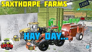 OUR HAY DAY  SAXTHORPE FARMS  Ep 52  FS22 [upl. by Englebert]