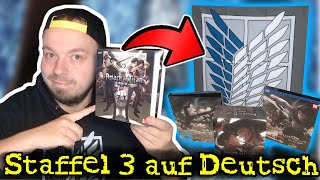 🔥 ALLES zu Attack Titan Staffel 3 auf DEUTSCH UNBOXING MEINUNG amp WO man die STAFFEL schauen kann [upl. by Sydel]