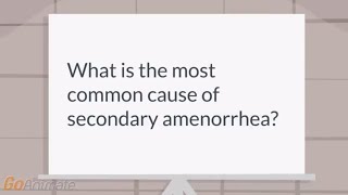 What is the most common cause of secondary amenorrhea [upl. by Fronnia]