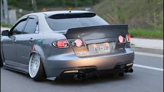 Slammed Static Mazdaspeed 6 Straight Pipe Cold Start 2 Step Spits Flames amp More [upl. by Mcgurn]