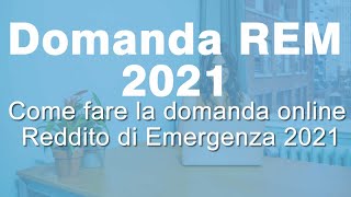 Come fare domanda REDDITO DI EMERGENZA online [upl. by Oniratac]