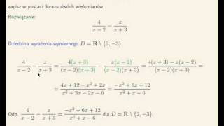 Zapisz w postaci ilorazu dwóch wielomianów [upl. by Ban198]
