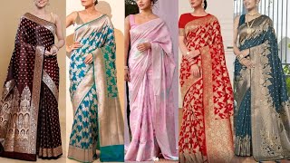 Trending amp Beautiful Banarasi Saree Collection 2025  Brocade Saree Design Ideas  Banarasi Sari [upl. by Caitrin]