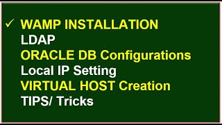 wamp Installation  oracle  ldap  vhost IP configurations [upl. by Eirena483]