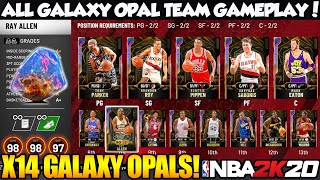 FULL GALAXY OPAL TEAM WITH 14 GALAXY OPALS IN NBA 2K20 MYTEAM [upl. by Yeaton]