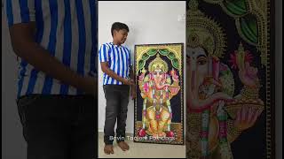 vinayagar tanjore painting ganesh vinayagar art shorts tanjorepainting [upl. by Bondie258]