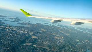 AIRBALTIC AIRBUS A220300 MORNING TAKE OFF FROM HELSINKI  VANTAA AIRPORT HEL [upl. by Cleodell]