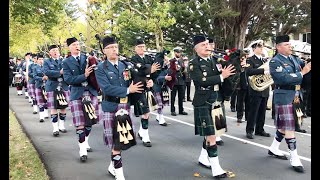 Pipe Bands 443 Squadron and Canadian Scottish Regiment play Memorial Trees ReDedication [upl. by Artamas]