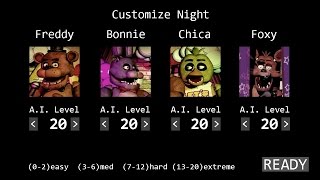 Five Nights at Freddys  Custom Night  20202020420 Mode No Commentary [upl. by Ramo369]